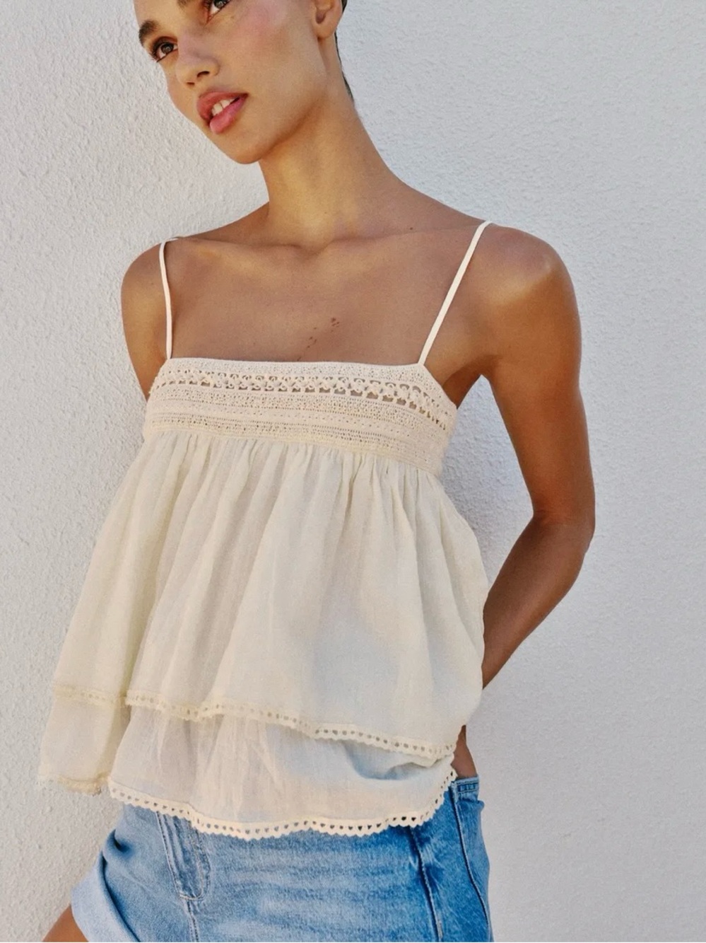 NWT ZARA ROMANTIC STRAPPY TOP